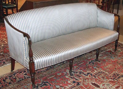 Lot 2181 - Late Federal Mahogany Upholstered Settee...