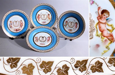 Lot 2624 - Set of Nine Sevres Porcelain Plates Each with...
