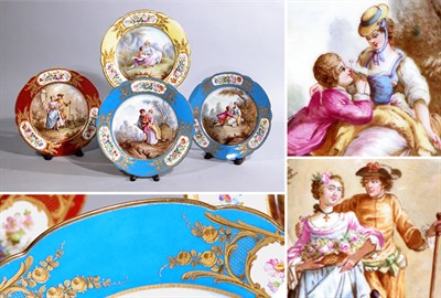 Lot 2623 - Set of Ten Sevres Porcelain Plates Each...