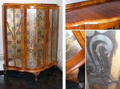 Lot 157 - Walnut Serpentine Vitrine
