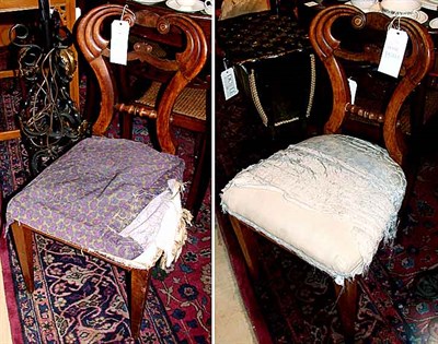 Lot 1354 - Set of Four Biedermeier Walnut Side Chairs