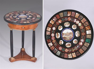 Lot 2250 - Italian Micromosaic and Walnut Side Table The...