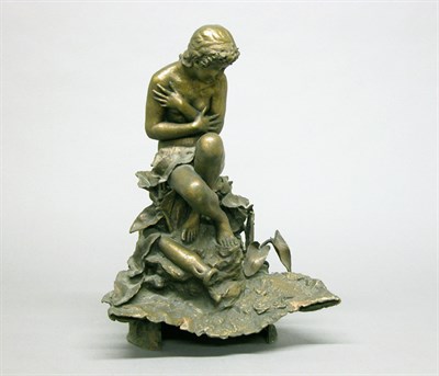 Lot 2373 - Art Nouveau Patinated-Bronze Figural Fountain...