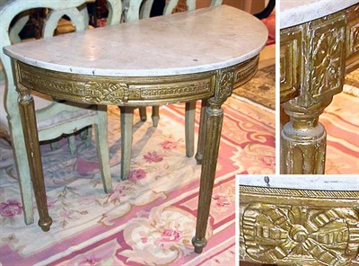Lot 2283 - Louis XVI Style Marble Top Gilt Console