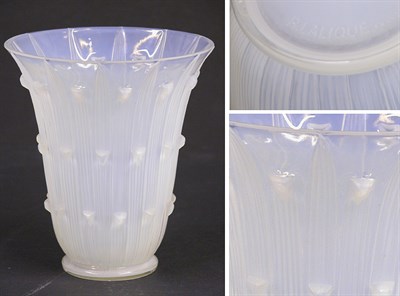 Lot 2496 - Lalique Opalescent Glass Bellis Vase Of flared...