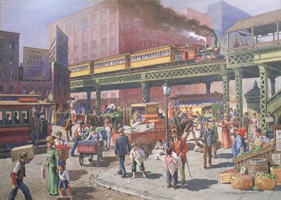 Lot 3056 - Lloyd Harting American, 1901-1974 BUSTLING NEW...