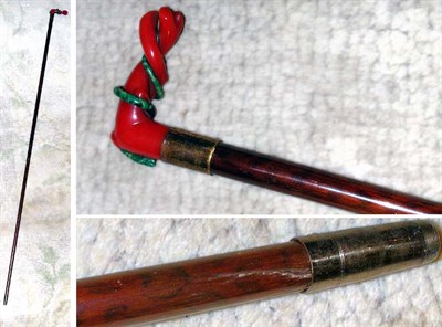 Lot 2852 - Lady's Exotic Wood Walking Stick with Bakelite...