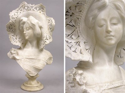 Lot 2344 - Art Nouveau Style Parian Marble Bust of a Lady...