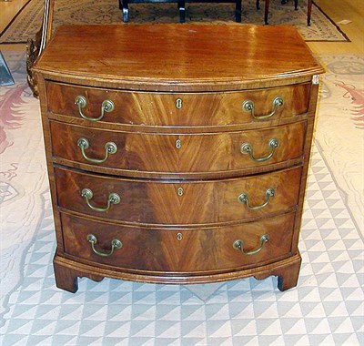 Lot 523 - George III Mahogany Bow Front Chest of Drawers
