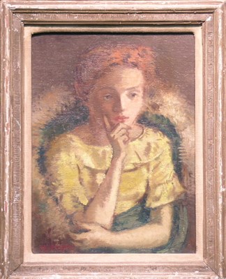 Lot 65 - Moses Soyer American, 1899-1974 WOMAN IN...