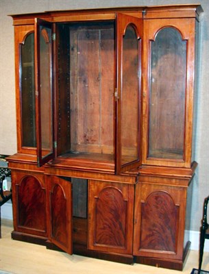 Lot 330 - Victorian Mahogany Breakfront Bookcase 19th...