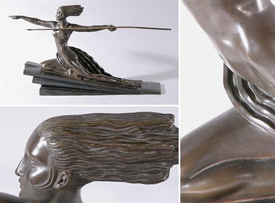 Lot 2558 - French Art Deco Patinated-Bronze Female Amazon...