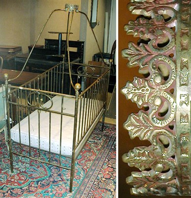 Lot 203 - Brass Crib