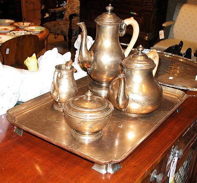 Lot 2407 - English Silver Coffee and Tea Service Plante &...