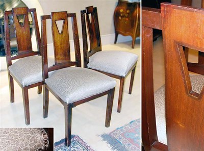 Lot 364 - Set of Six Art Deco Mahogany and Rosewood...