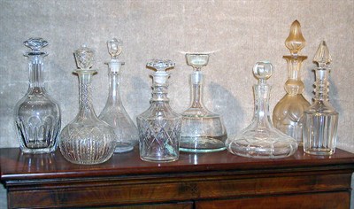 Lot 2199 - Group of Eight Cut Glass and Pressed Glass...