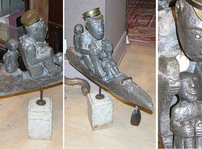 Lot 2237 - Figural Sculpture on a Driftwood Base