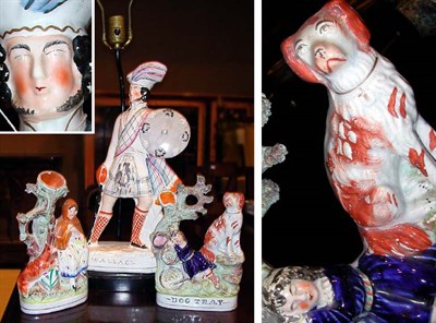 Lot 356 - Staffordshire Pottery Figure Mounted as a Lamp;...