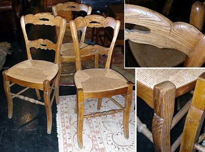 Lot 139 - Set of Six French Provincial Style Oak Dining...