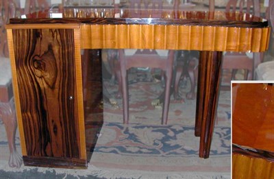 Lot 221A - Art Deco Style Fruitwood and Macassar Ebony Desk