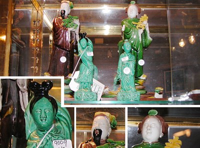 Lot 2262 - Group of Chinese Porcelain Figures with Stands,...