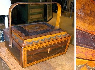 Lot 2381 - Edwardian Polychrome Painted Wood Box with...