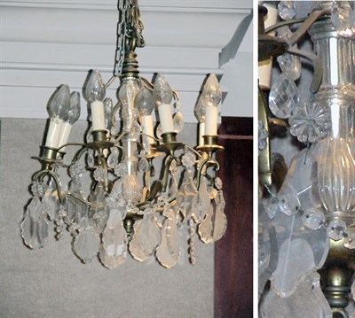 Lot 2470 - Louis XV Style Crystal Eight-Light Chandelier