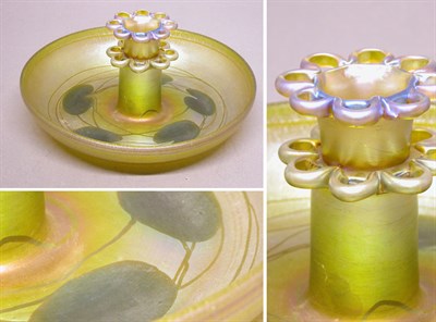 Lot 2535 - Tiffany Gold Favrile Glass Flower Frog Bowl Of...
