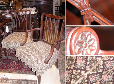 Lot 2315 - Set of Six Georgian Style Mahogany Dining Chairs