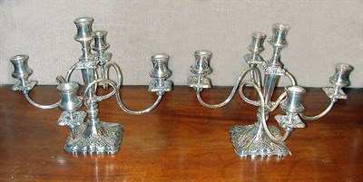 Lot 417 - Pair of Reed & Barton Silver Plated Five-Light...