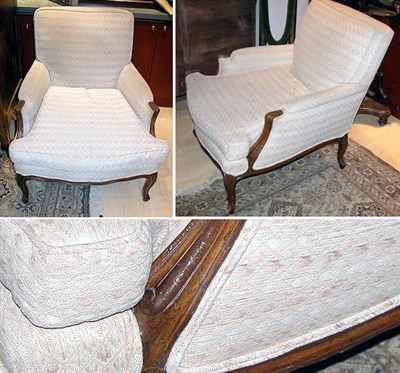 Lot 580 - Pair of Louis XV Style Walnut Bergeres