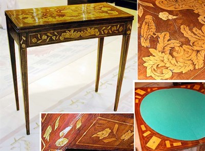 Lot 552 - Continental Walnut and Marquetry Games Table