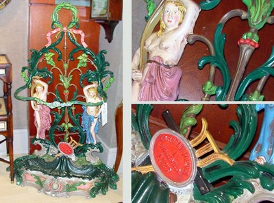 Lot 315 - Polychrome Painted Cast Iron Umbrella Stand