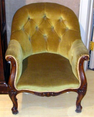 Lot 1141 - Victorian Mahogany Easy Chair Stamped Gillows.