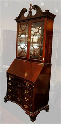 Lot 447 - Georgian Style Mahogany Bureau Bookcase Height...