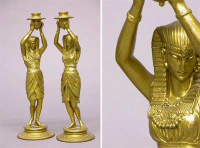 Lot 2406 - Pair of Egyptian Revival Style Gold Painted...