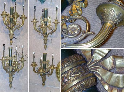 Lot 602 - Set of Four Neoclassical Style Gilt-Metal...