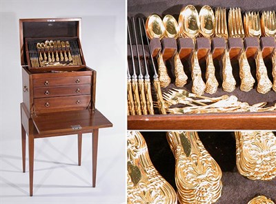 Lot 2447 - Tiffany & Co. Gilt Silver Flatware Service In...