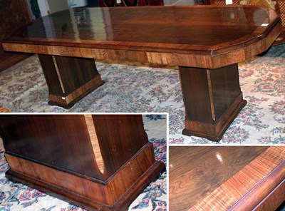 Lot 2284 - Art Deco Walnut Double-Pedestal Dining Table...
