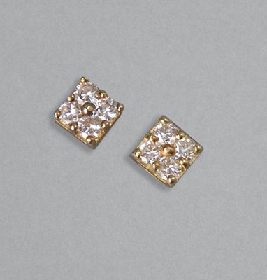 Lot 72 - Pair of Diamond Cluster Earrings