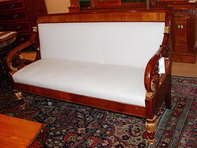 Lot 520 - Empire Style Parcel Gilt Mahogany Sofa