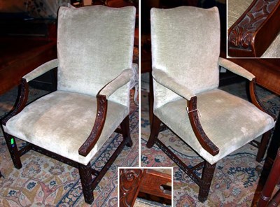 Lot 4384 - Pair of George III Style Mahogany Gainsborough...