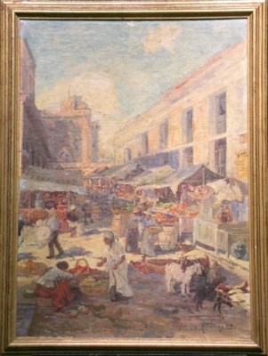 Lot 21 - Continental School 20th Century MARKET SCENE...