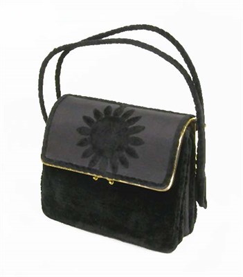 Lot 260A - Roberta di Camerino Black Plush Handbag...