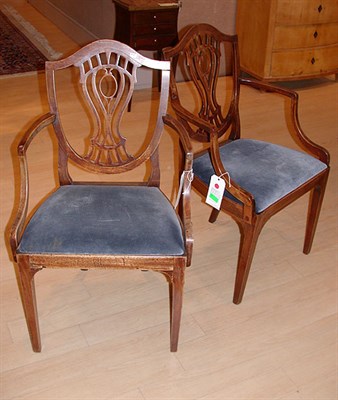 Lot 297 - Pair of George III Style Mahogany Armchairs In...
