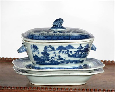 Lot 2190 - Group of Canton Blue and White Porcelain...