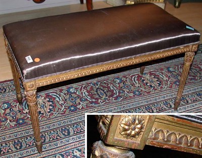 Lot 2684 - Louis XVI Style Upholstered Gilt-Wood Bench...