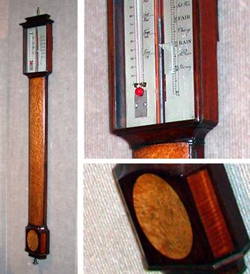 Lot 483 - George III Style Burl-Wood and Mahogany Barometer