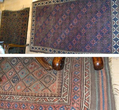 Lot 627 - Three Belouch Rugs West Turkestan, late 19th...
