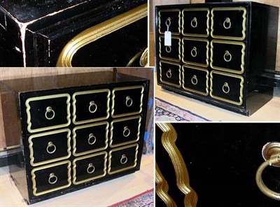 Lot 262 - Pair of Black Lacquered and Parcel Gilt Chests...